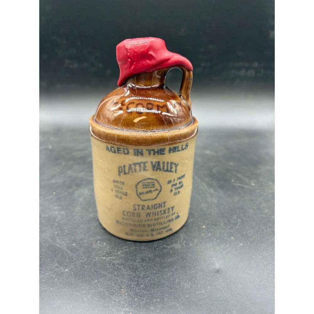 Vintage Platte‎ Valley Straight Corn Whiskey Ceramic Jug McCormick Distilling Co